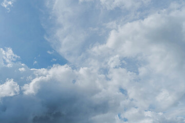 Blue sky and white clouds. Bfluffy cloud in the blue sky background.