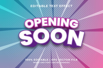 Editable text effect - Opening Soon 3d template style premium vector