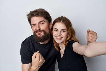 family hug communication friendship posing Studio Lifestyle