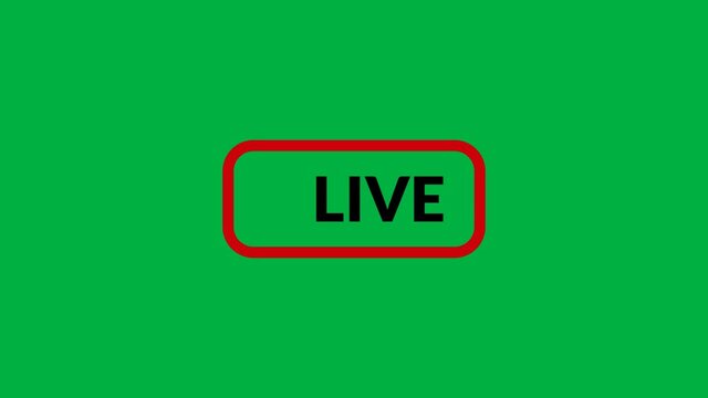 Simple live streaming icon animation. 4k resolution.