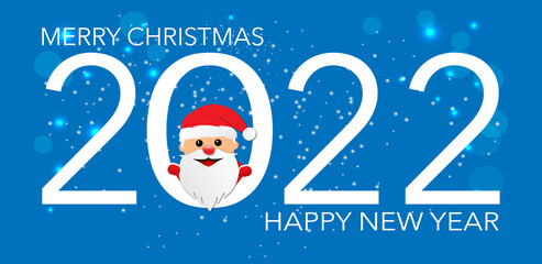 Fototapeta na wymiar Merry Christmas and Happy New Year 2022