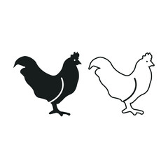 Chicken_rooster vector icon illustration sign