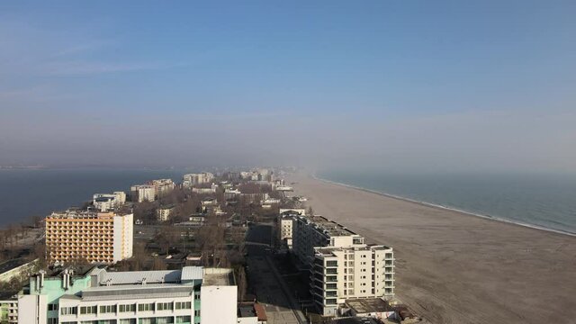 Aerial video of Mamaia Beach. One of the most spectacular black sea beaches on Romania's map is Mamaia Beach in Romania that offers one of the most amazing views. Romanian seaside summer travel