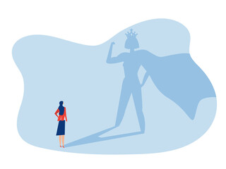 Businesswoman Watches his dream with impower woman about Victory,Success, Leadership Career Concept Vector illustration.