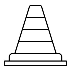Vector Traffic Cone Outline Icon Design