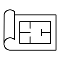 Vector Blueprint Outline Icon Design