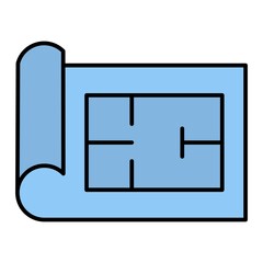 Vector Blueprint Filled Outline Icon Design