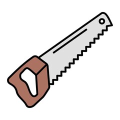 Vector Hand Saw Filled Outline Icon Design