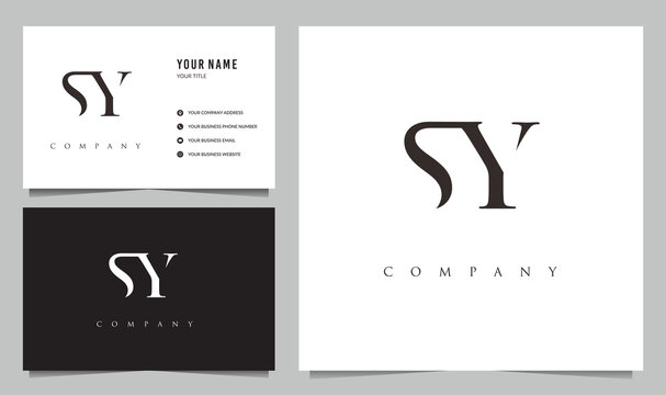 Initial SY logo and business card