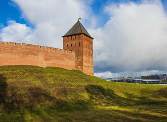 Fototapeta premium The ancient Kremlin of Veliky Novgorod. Russia.