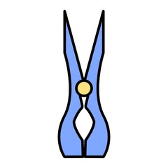 Vector Clothes Peg Filled Outline Icon Design
