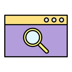 Vector Search Engine Filled Outline Icon Design