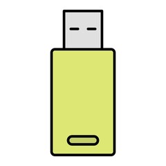 Vector USB Filled Outline Icon Design