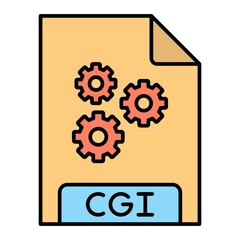 Vector CGI Filled Outline Icon Design