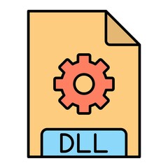 Vector DLL Filled Outline Icon Design
