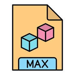 Vector MAX Filled Outline Icon Design