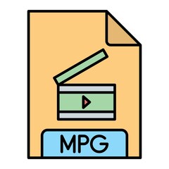 Vector MPG Filled Outline Icon Design