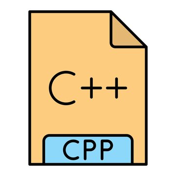 Vector CPP Filled Outline Icon Design