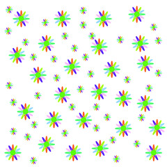 Vector illustration of multicolor flower on white bacground.