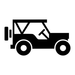  Vector Army Jeep Glyph Icon Design