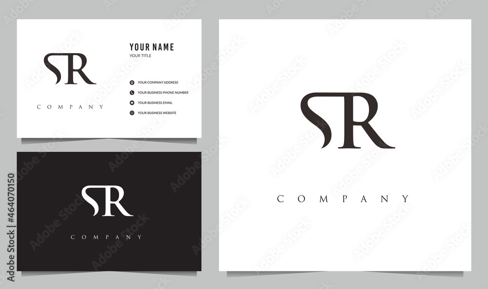 Wall mural Initial SR logo and business card