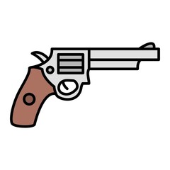 Vector Revolver Filled Outline Icon Design