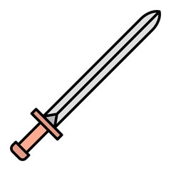 Vector Sword Filled Outline Icon Design