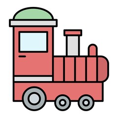 Vector Toy Train Filled Outline Icon Design