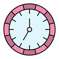 Vector Clock Filled Outline Icon Design