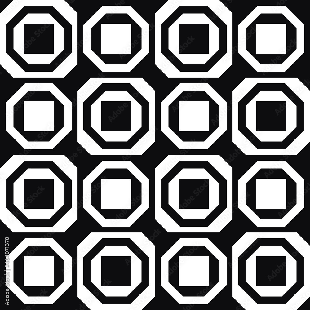 Poster A chessboard of octagons with squares inside each cell.