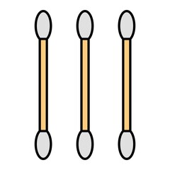 Vector Cotton Buds Filled Outline Icon Design