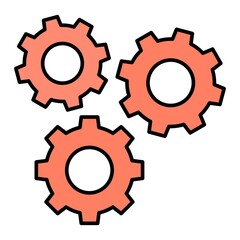  Vector Gears Filled Outline Icon Design