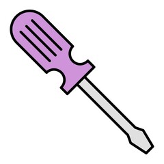 Vector Screwdriver Filled Outline Icon Design