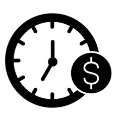 Vector Time Is Money Glyph Icon Design