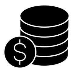 Vector Coins Glyph Icon Design