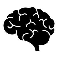 Vector Brain Glyph Icon Design