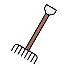 Vector Rake Filled Outline Icon Design