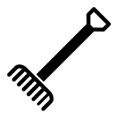 Vector Rake Glyph Icon Design