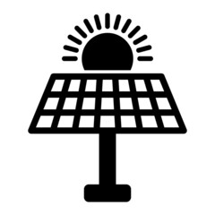 Vector Solar Panel Glyph Icon Design