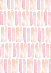 Abstract striped background with vertical watercolor lines in pastel colors. Muted pink and peach shades. Perfect for cards, invitations, covers, decorations, print.