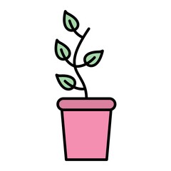 Vector Growing Plants Filled Outline Icon Design