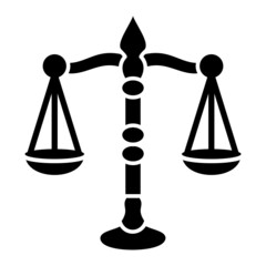 Vector Justice Scale Glyph Icon Design