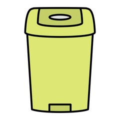 Vector Dustbin Filled Outline Icon Design
