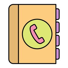 Vector Contact Book Filled Outline Icon Design