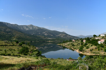 Fototapeta na wymiar Panorama of Lake Calacuccia in central Corsica.