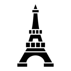 Vector Eiffel Tower Glyph Icon Design