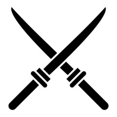 Vector Katana Glyph Icon Design