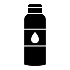 Vector Water Bottle Glyph Icon Design