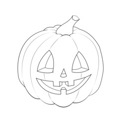 dibujo de calabaza halloween líneas