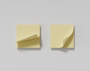 Blank Yellow post note papers, sticky note